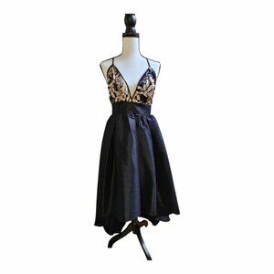 Miss Avenue Sequin High-Low V-neck Dress Size M